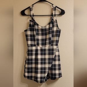 Plaid skort romper